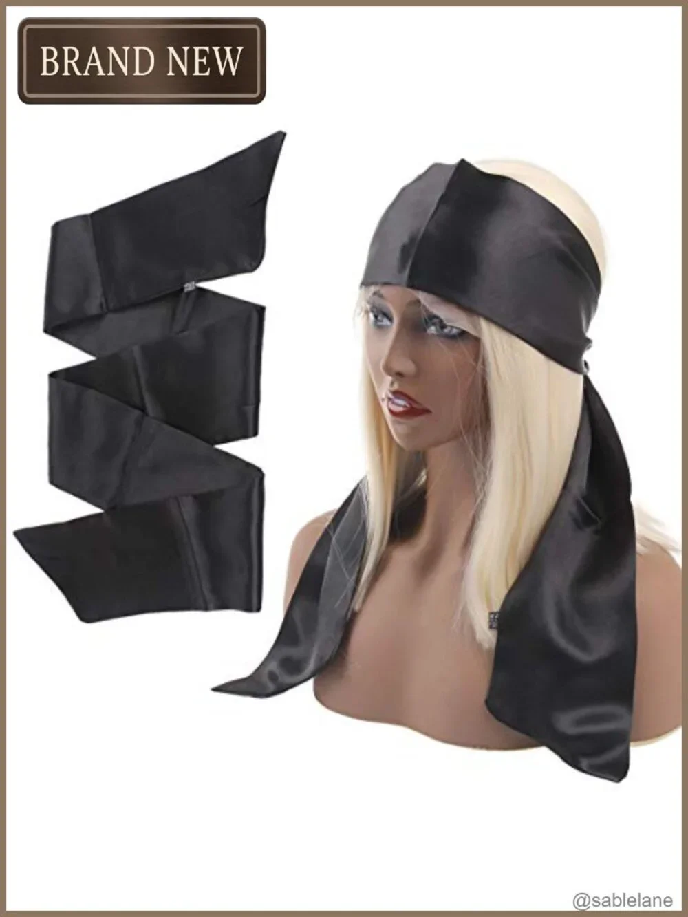 Satin Edge Wig Scarf Non Slip Hair Wrap 56 Inch Laying Scarf for Styling Yoga